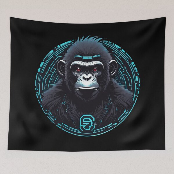Item preview, Techno Chimp, Cyberpunk Ape, Unique Logo Design designed and sold by Burn-Ego.