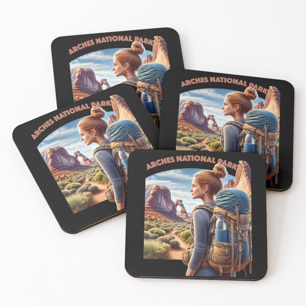 Item preview, Arches National Park woman hiker designed and sold by NPStudio.