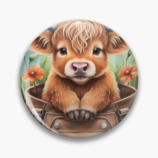 Item preview, cartoon baby highland cow, designed and sold by aipaint.