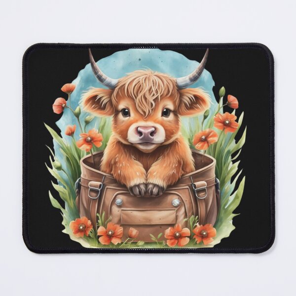 Item preview, cartoon baby highland cow, designed and sold by aipaint.