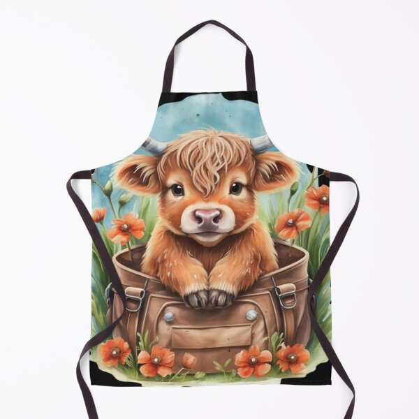 Item preview, cartoon baby highland cow, designed and sold by aipaint.