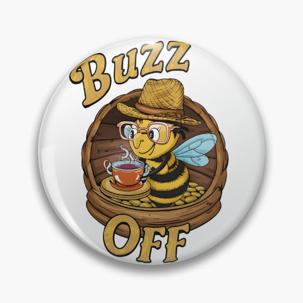 Item preview, Bee In Glasses Drinking Tea Funny Buzz Off For Earth Day designed and sold by ColorFlick.