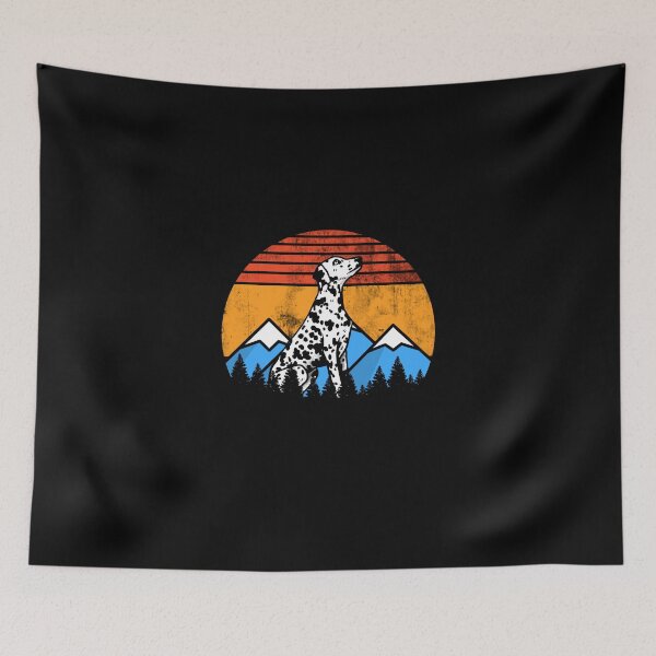 Item preview, Distressed Vintage Sunset Mountains and Forest Dalmatian Retro Dog Gift designed and sold by Guarddogdrive.