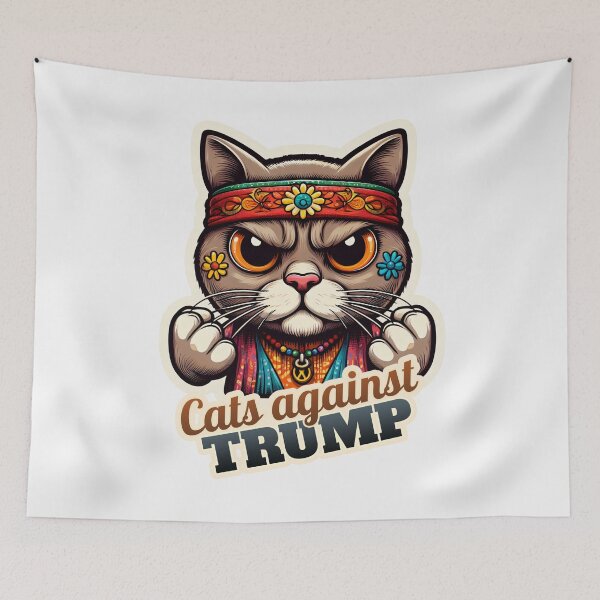 Item preview, Hippie Cat against Trump designed and sold by ThisDress.