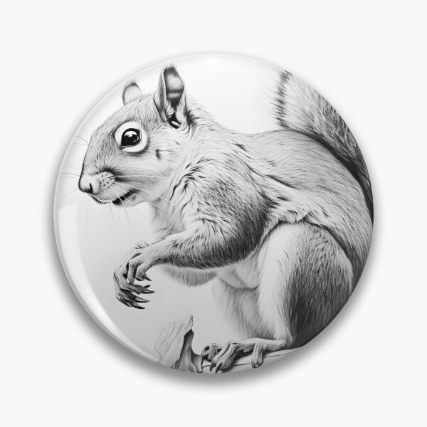 Item preview, Black and white Squirrel pencil drawing designed and sold by Pencil-Art.
