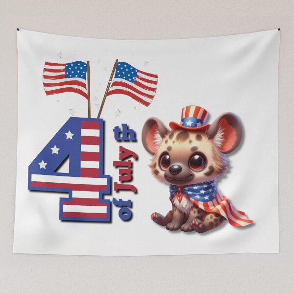 Item preview, funny little hyena for 4th of july designed and sold by Lunaawga.