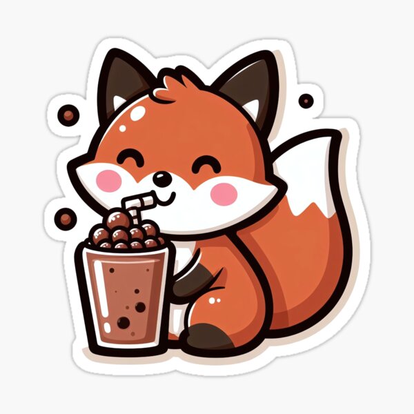 Item preview, Fox boba tea - Relaxing Moment designed and sold by Digital Dreams Arts.