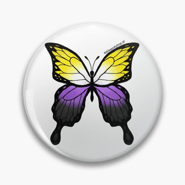 Item preview, Nonbinary Pride Butterfly designed and sold by Toki's Workshop.