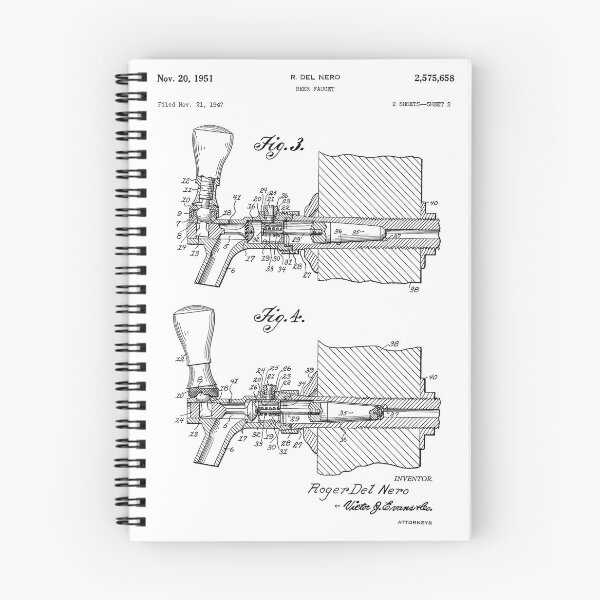 Artikelvorschau, Bierhahn 1951 Patent Poster Weißer Hintergrund entworfen und verkauft von Peek-Designs.