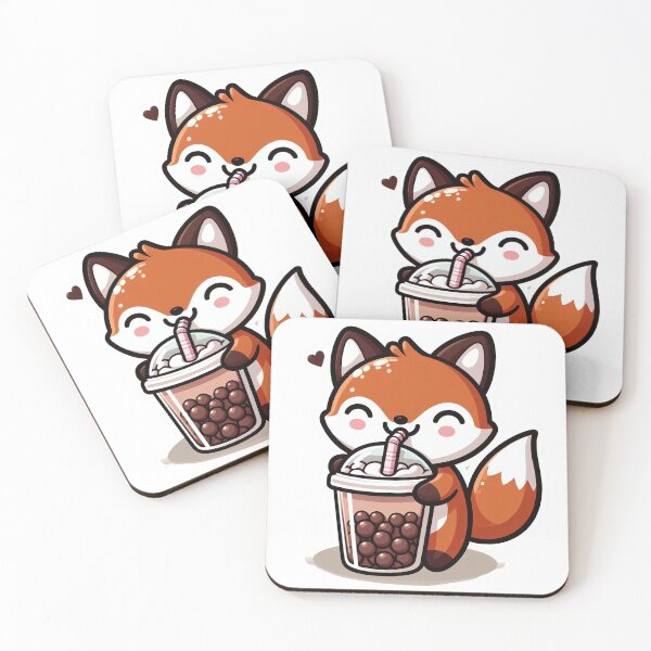 Item preview, Fox boba tea - Kawaii Boba Tea designed and sold by Digital Dreams Arts.