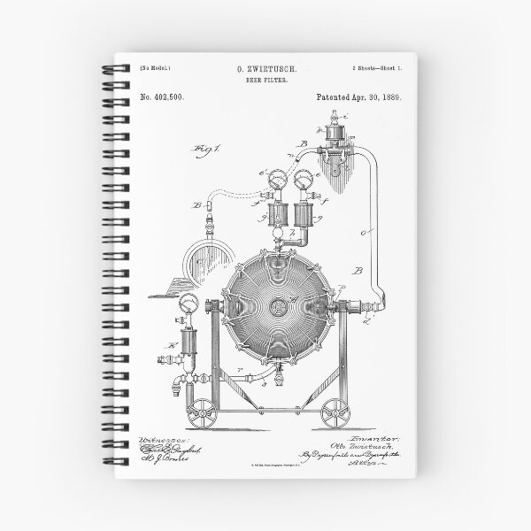 Artikelvorschau, Bierfilter 1889 Patent Poster Weißer Hintergrund entworfen und verkauft von Peek-Designs.
