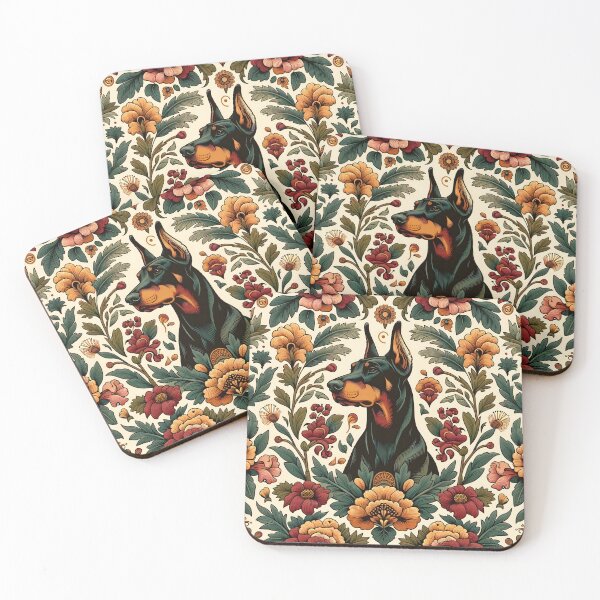 Item preview, Dobermann in floral design. designed and sold by Drew-Drew.