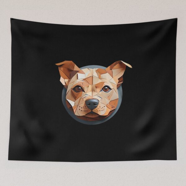 Item preview, Geometric Canine: Minimalist Paper-Cut Staffordshire designed and sold by products4urduke.