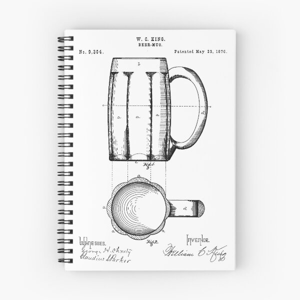 Item preview, Beer Mug 1876 Vintage Patent White Background designed and sold by Peek-Designs.
