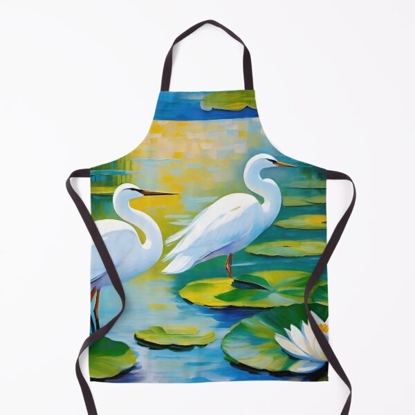 Item preview, Elegant Egrets in a Tranquil Water Garden designed and sold by Aaron Ran.