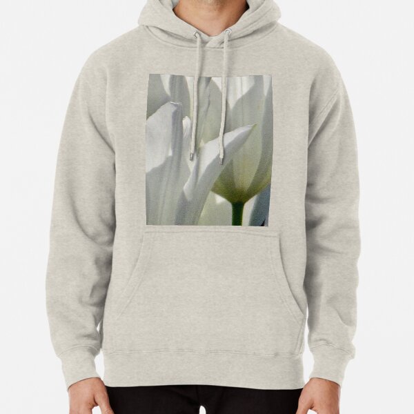 Translucent White Tulip Petals 3443 Pullover Hoodie