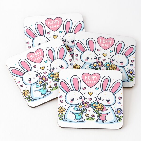 Item preview, Cute Easter Bunny, Hoppy Hearts Have A Happy Easter Bunnies designed and sold by Galactic-Panda.