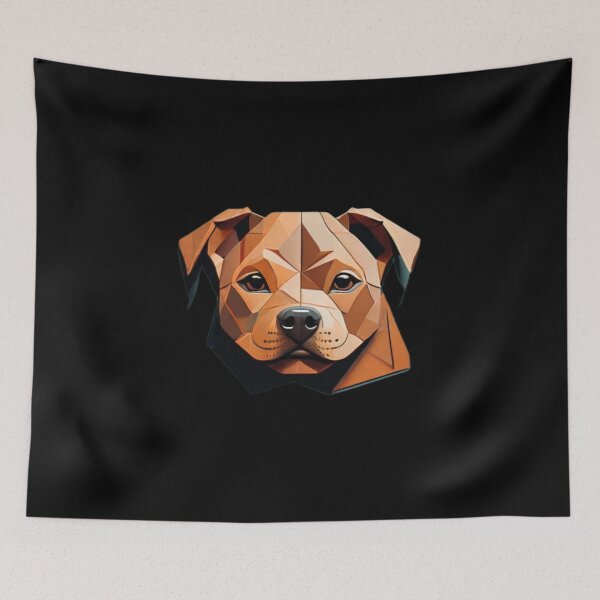 Item preview, Geometric Canine: Minimalist Paper-Cut Staffordshire designed and sold by products4urduke.