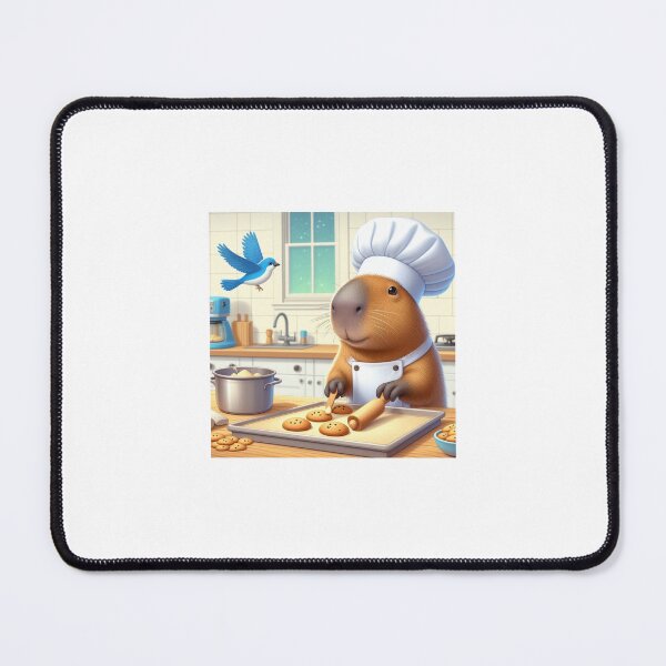 Item preview, Capybara Baker with Blue Bird2 designed and sold by Capybara Art Lover.