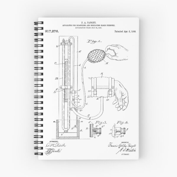 Item preview, Blood Pressure Apparatus 1909 Patent White Background designed and sold by Peek-Designs.