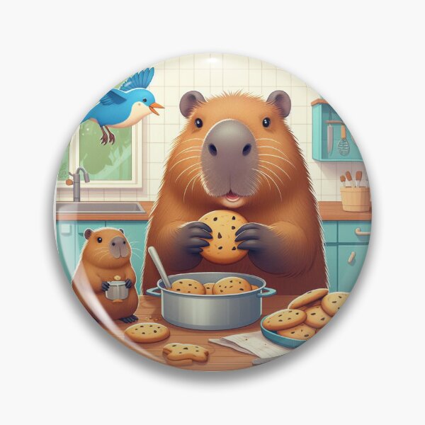 Item preview, Capybara Baker with Blue Bird3 designed and sold by Capybara Art Lover.
