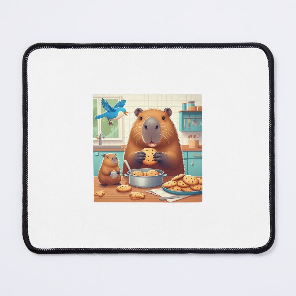 Item preview, Capybara Baker with Blue Bird3 designed and sold by Capybara Art Lover.