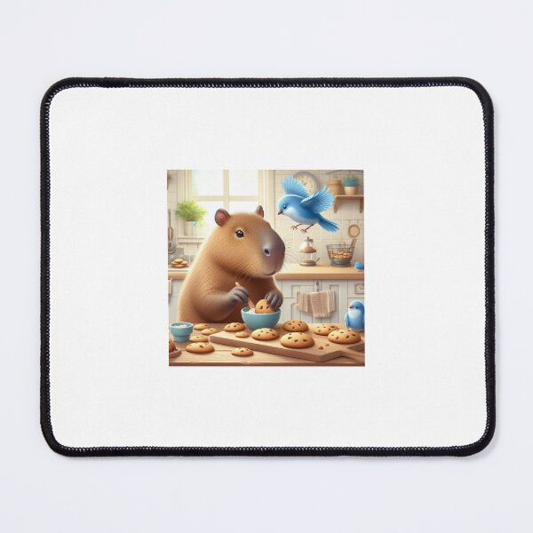 Item preview, Capybara Baker with Blue Bird4 designed and sold by Capybara Art Lover.
