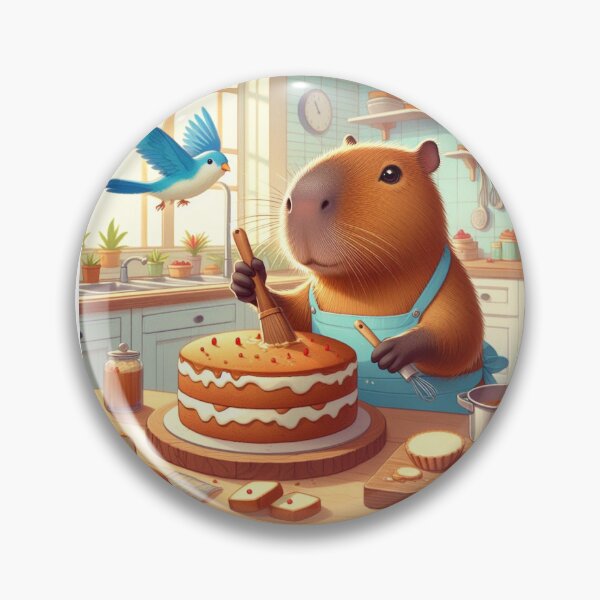 Item preview, Capybara Baker with Blue Bird6 designed and sold by Capybara Art Lover.