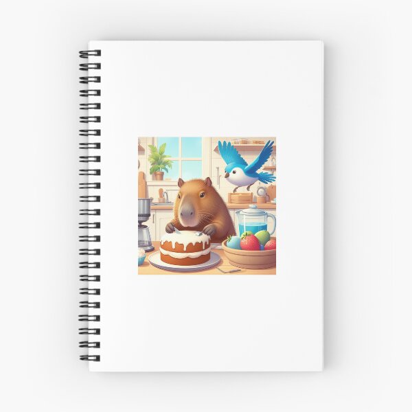 Item preview, Capybara Baker with Blue Bird7 designed and sold by Capybara Art Lover.