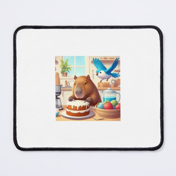 Item preview, Capybara Baker with Blue Bird7 designed and sold by Capybara Art Lover.