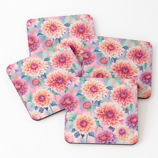 Item preview, Colorful dahlia floral illustration designed and sold by perlphoto.