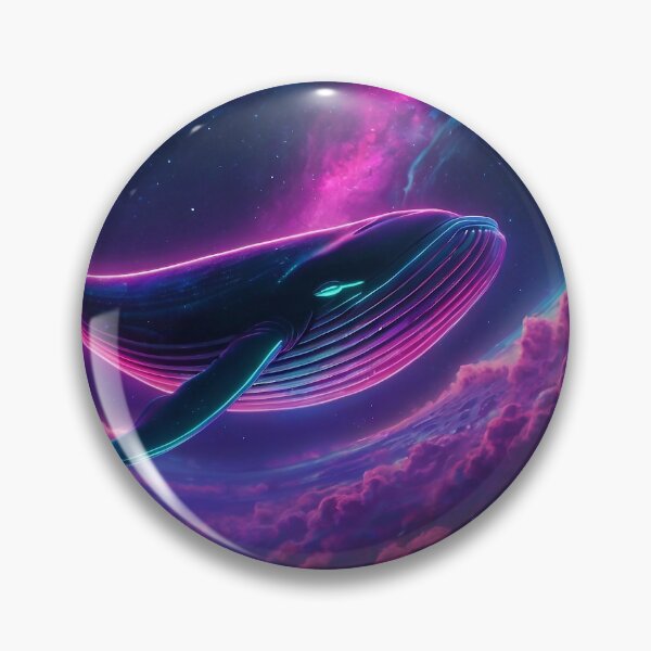 Item preview, Neon whale floating in space designed and sold by M-Y-A-R-T-.