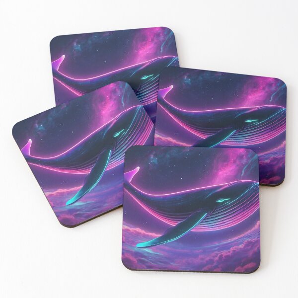 Item preview, Neon whale floating in space designed and sold by M-Y-A-R-T-.