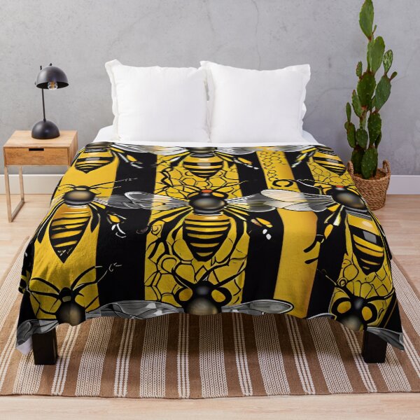 Item preview, Black And Yellow Honey Bee Pattern designed and sold by TheArtOfPat.