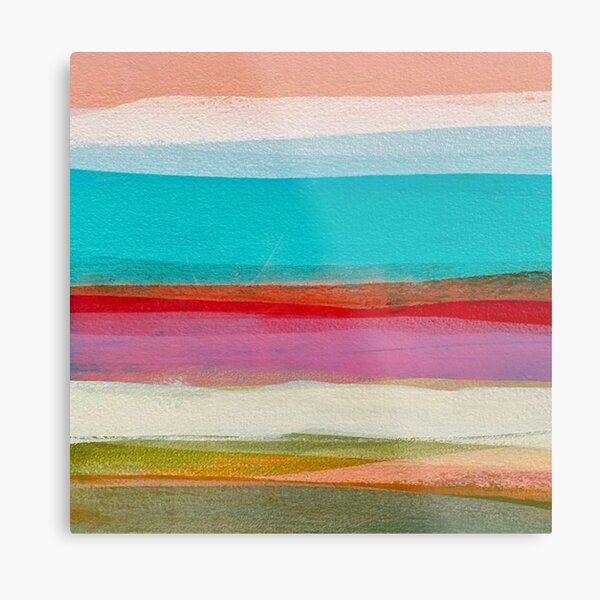 Coastal Colours - Aqua/Red/Pink Metal Print