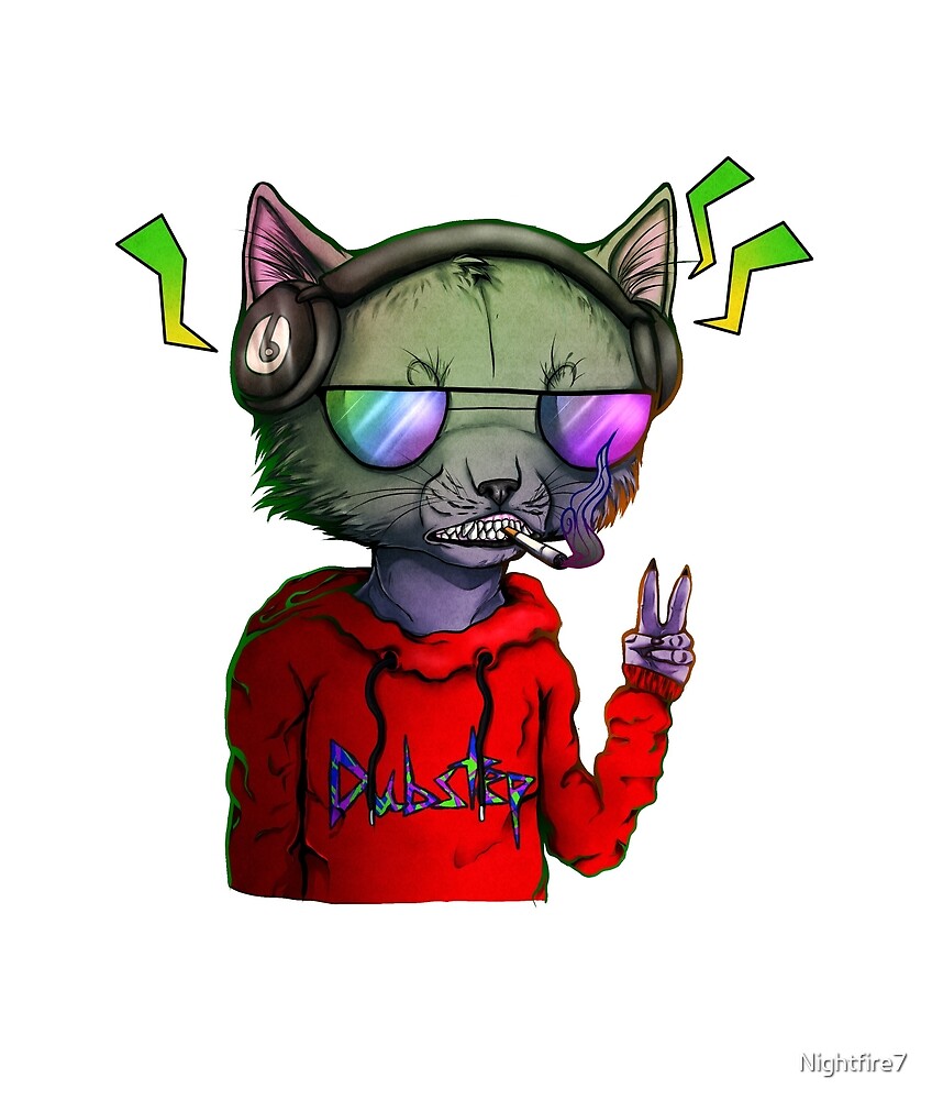 "Dubstep cat" by Nightfire7 Redbubble