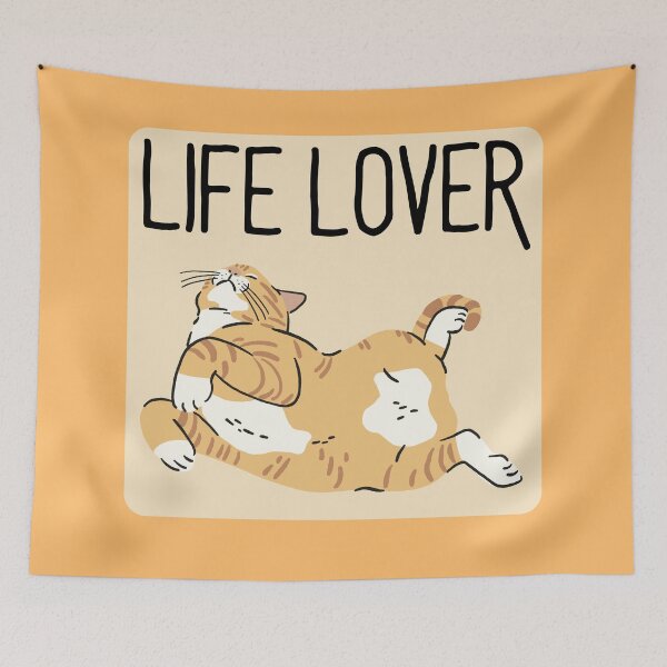 Item preview, Life lover, cute ginger cat loving life designed and sold by BritishDelights.