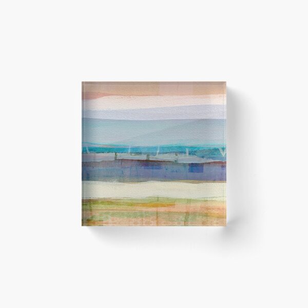 Coastal Colours - Apricot/Blue/Green Acrylic Block