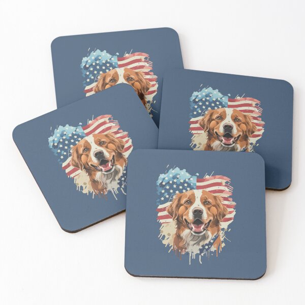 Item preview, patriot white and red dog  against the background of the flag designed and sold by jkrphoto.
