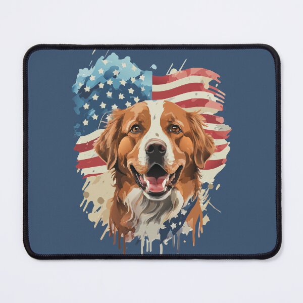 Item preview, patriot white and red dog  against the background of the flag designed and sold by jkrphoto.