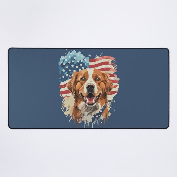 Item preview, patriot white and red dog against the background of the flag designed and sold by jkrphoto.