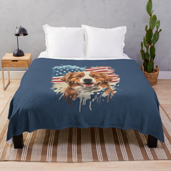Item preview, patriot white and red dog against the background of the flag designed and sold by jkrphoto.
