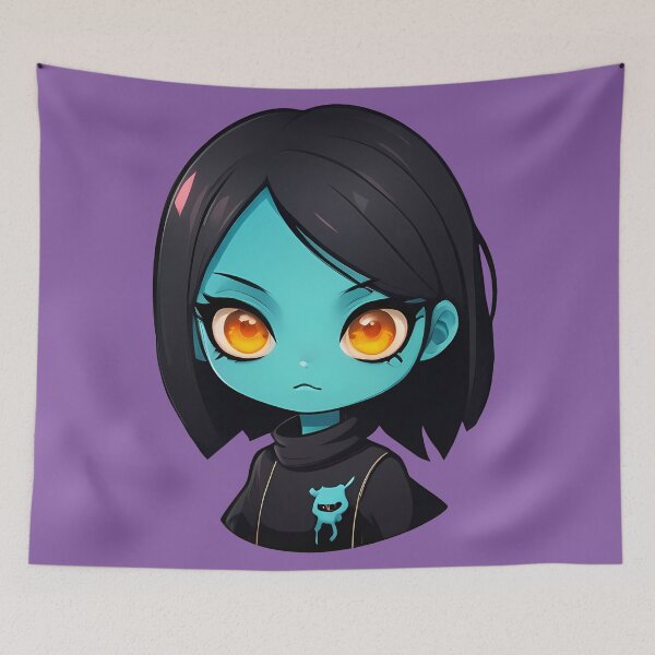 Item preview, Hazel Eyes Blue Skin Monster Goth Alt Girl designed and sold by MadnessEnvelope.