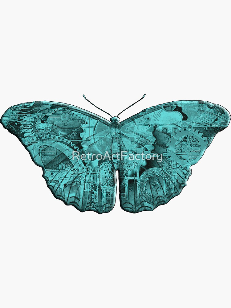 Steampunk Butterfly - Turquoise by RetroArtFactory