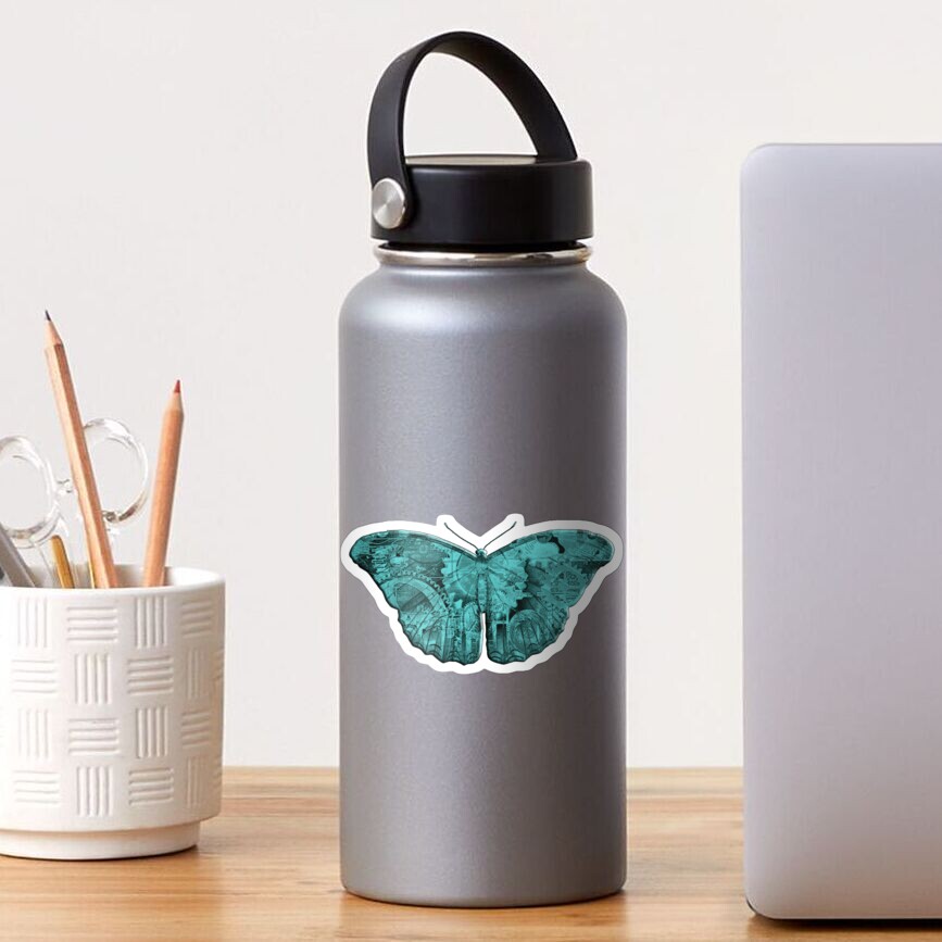 Steampunk Butterfly - Turquoise Sticker