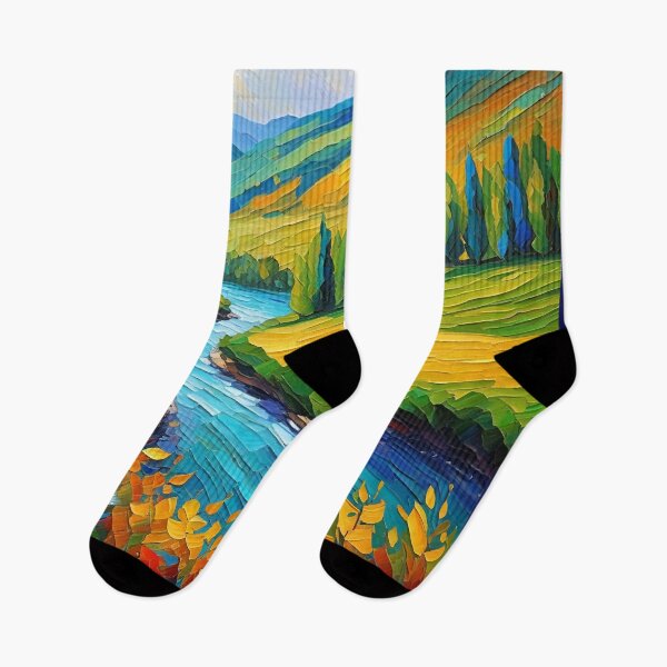 Item preview, Bend in the Mountain River designed and sold by Aaron Ran.