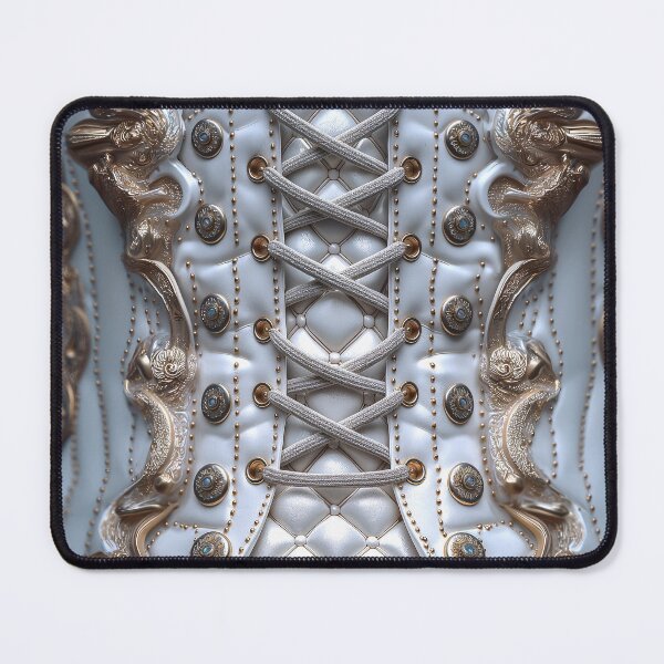 Item preview, Steampunk white and gold leather texture with laces designed and sold by Fantasyplus.
