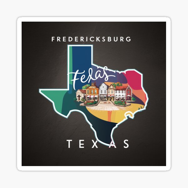 Map of Fredericksburg Tx Sticker
