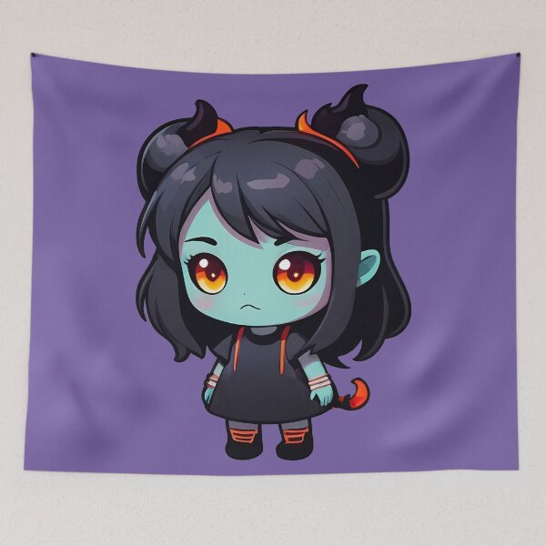 Item preview, Blue Skin Cute Little Monster Girl designed and sold by MadnessEnvelope.