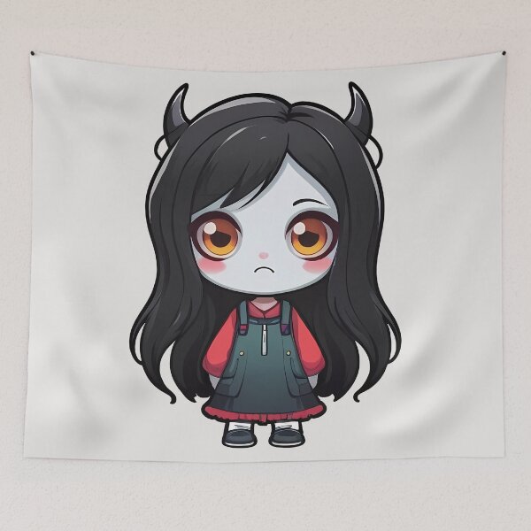 Item preview, Pale Skin Cute Monster Emo Girl designed and sold by MadnessEnvelope.